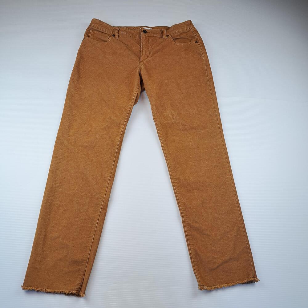 Carve Designs Pants Womens 10 Brown Corduroy Straight Raw Hem Stretch Outdoors
